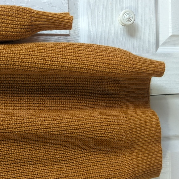 Oversize Turtleneck Color Block Sweater Dress - Picture 3 of 7